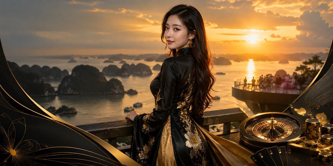 Người phụ nữ Việt Nam trong trang phục áo dài tại cảnh Hạ Long, biểu tượng văn hóa và lối sống cân bằng